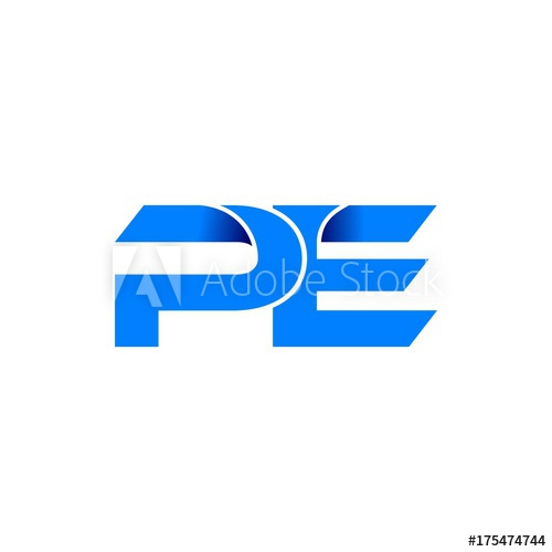Pe Logo Initial Logo Vector Modern Blue Fold Style 500x500 Pe Logo Initial Logo Vector Modern Blue Fold Style
