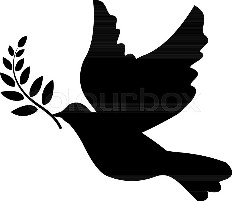 800x692 Peace Dove With Olive Branch Stock Vector Colourbox