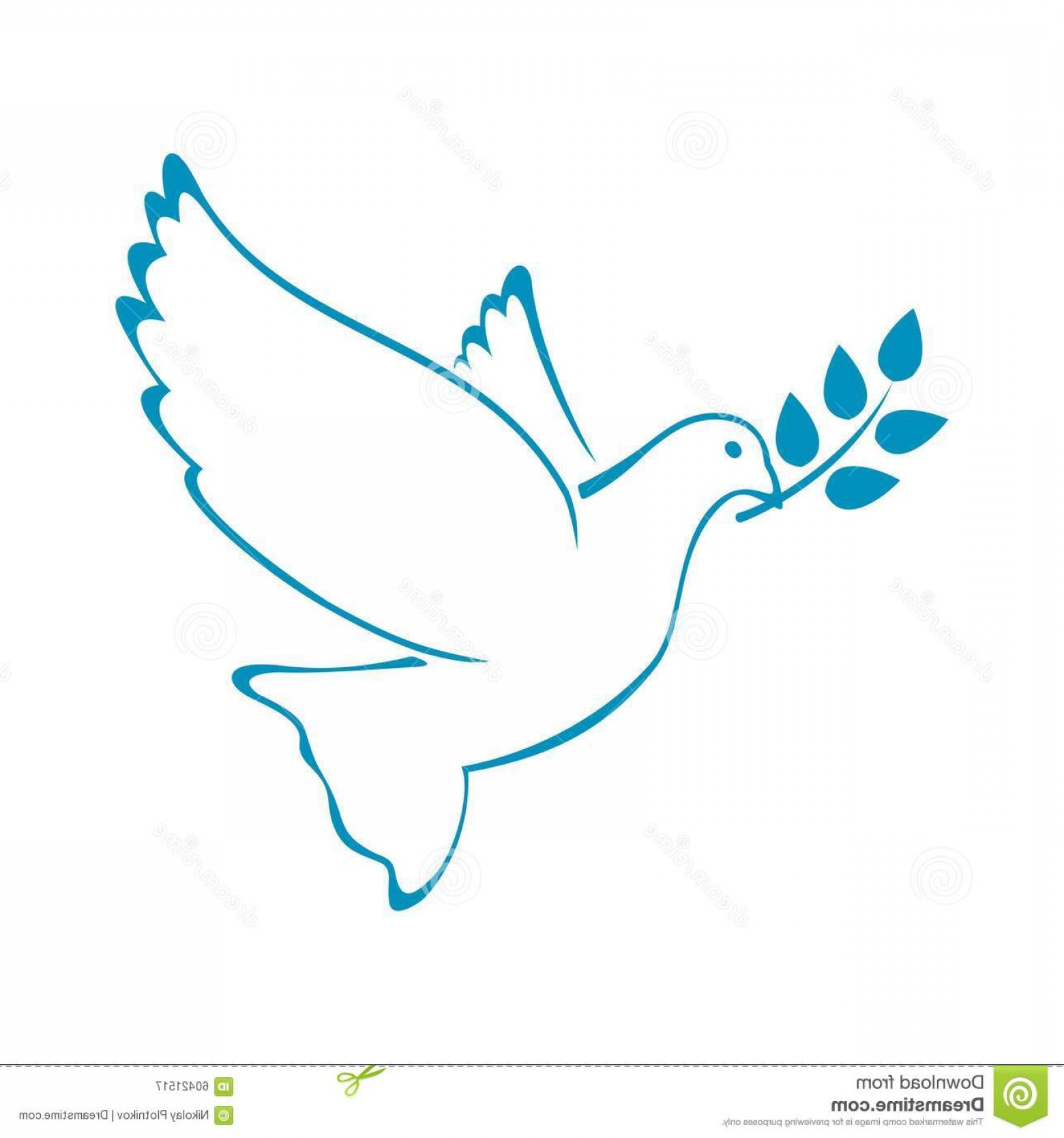 1560x1668 Stock Illustration Peace Dove Olive Branch Vector Illustration