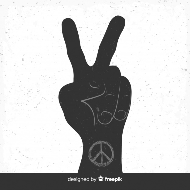 626x626 Lovely Hand Drawn Peace Fingers Symbol Vector Free Download