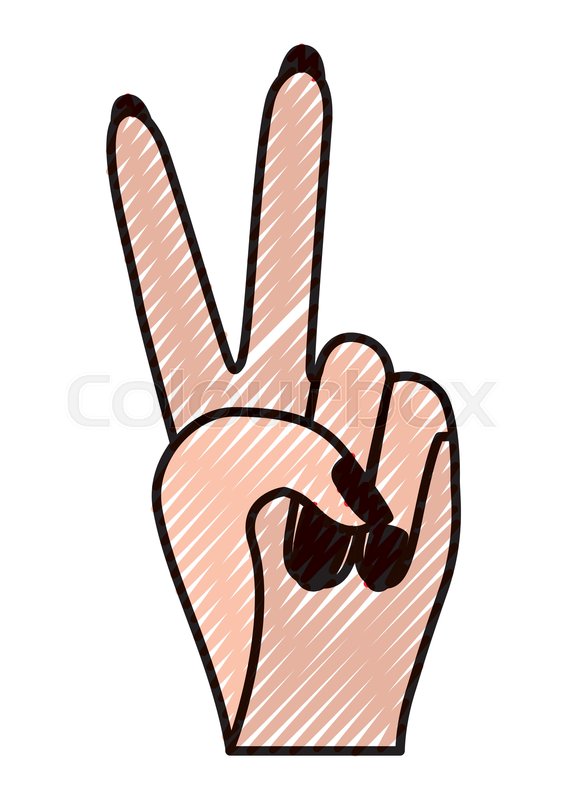 576x800 Peace And Love With Fingers Vector Stock Vector Colourbox