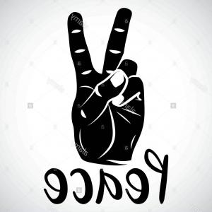300x300 Photostock Vector Hand With Two Fingers Up Victory Or Peace Symbol