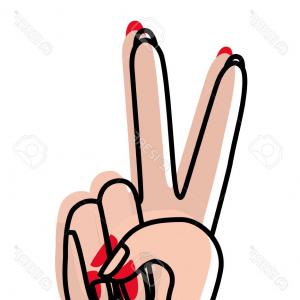 300x300 Photostock Vector Peace And Love With Fingers Vector Illustration