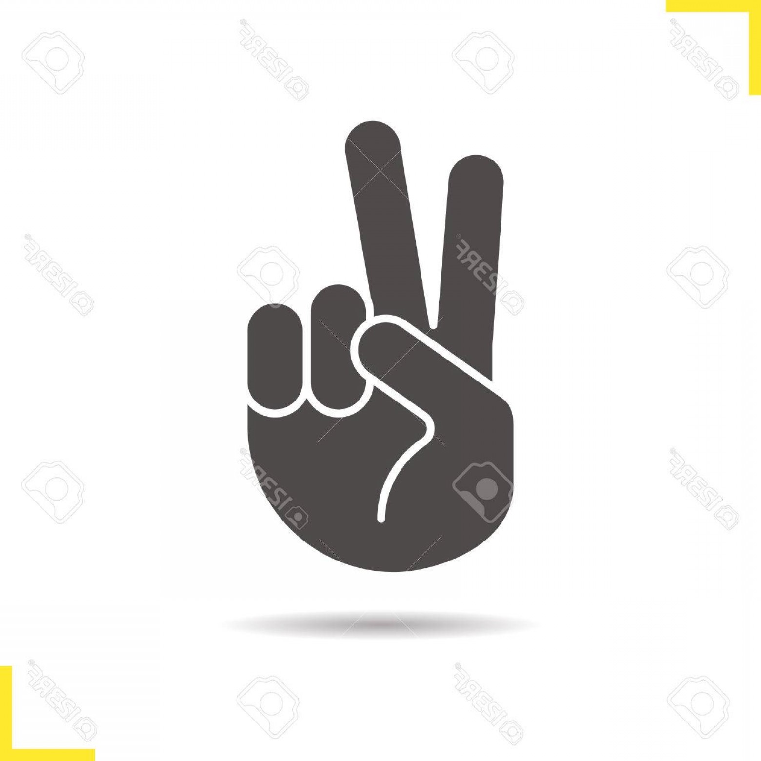 1560x1560 Photostock Vector Peace Hand Gesture Icon Drop Shadow Victory