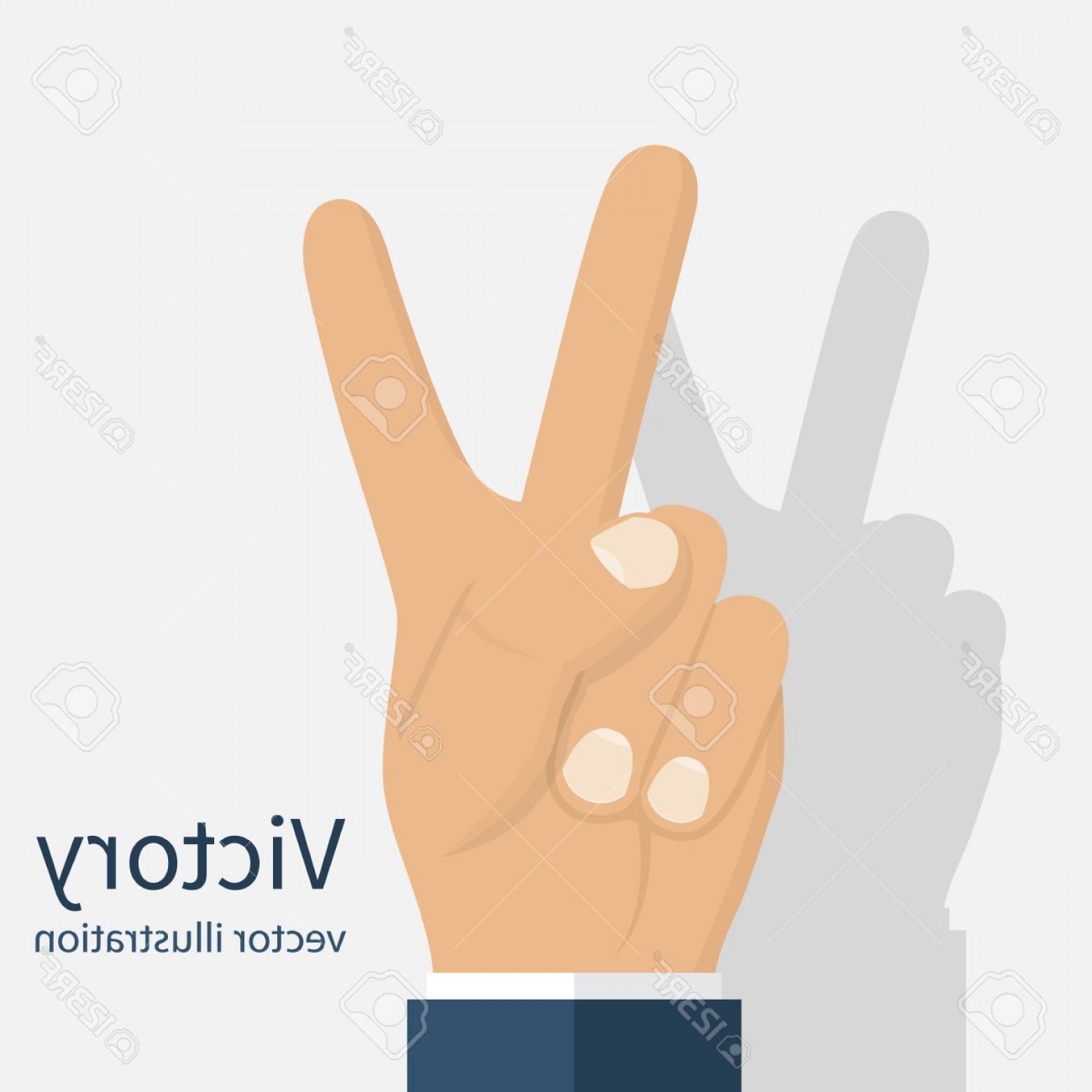 1560x1560 Photostock Vector Symbol Victory Peace Sign Two Finger Gesture