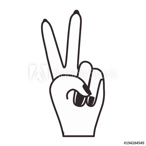 500x500 Peace And Love With Fingers Vector Illustration Design