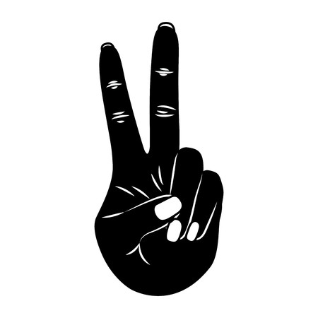 450x450 Peace And Love With Fingers Vector Illustration Design Royalty