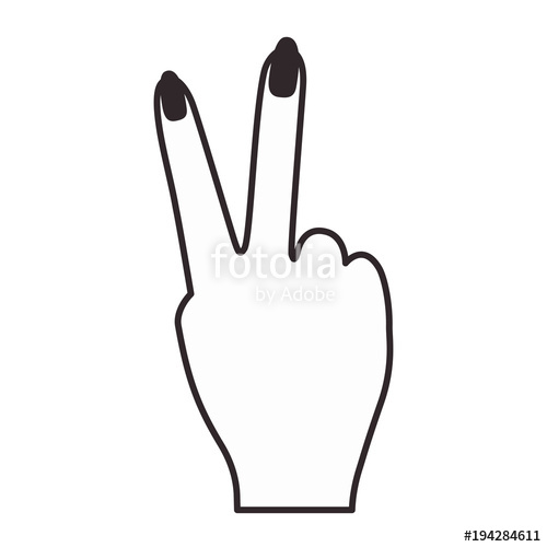 500x500 Peace And Love With Fingers Vector Illustration Design Stock