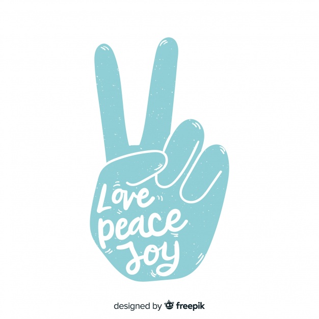 626x626 Lettering Peace Sign Hand Vector Free Download