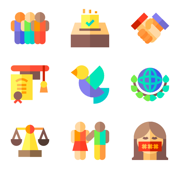 600x564 Peace Hand Icons