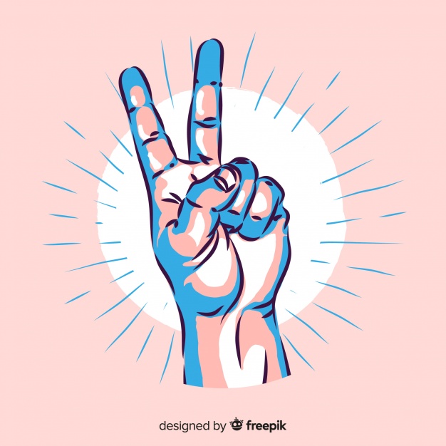 626x626 Peace Sign Hand Vector Free Download