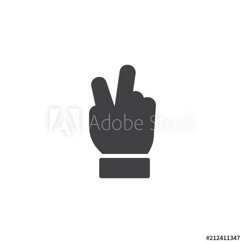 500x500 Victory Hand Vector Icon Filled Flat Sign For Mobile Concept