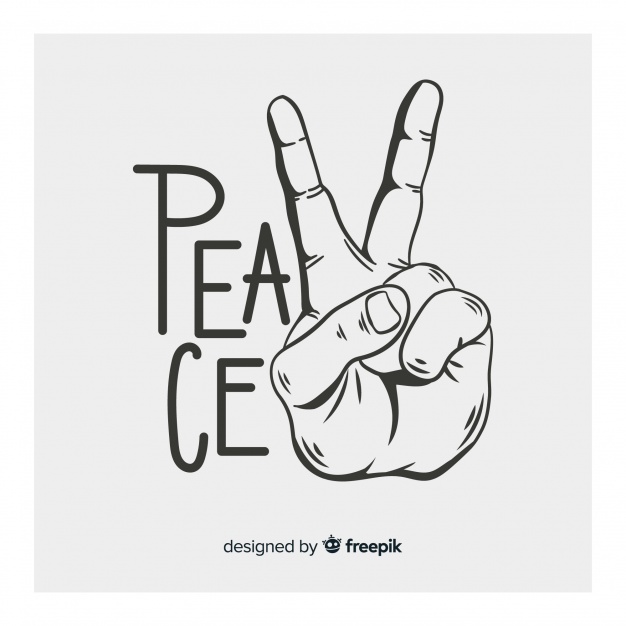 626x626 Vintage Peace Sign Hand Vector Free Download
