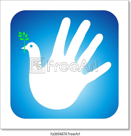 561x581 Free Art Print Of Peace Hand Dove Of Peace, Symbolized
