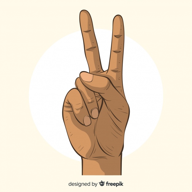 626x626 Hand Drawn Peace Sign Hand Vector Free Download