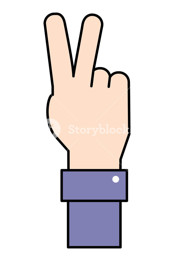 667x1000 Hand Peace Sign Isolated Vector Illustration Graphic Design