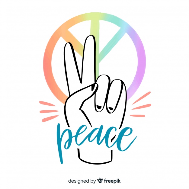 626x626 Lettering Peace Sign Hand Vector Free Download