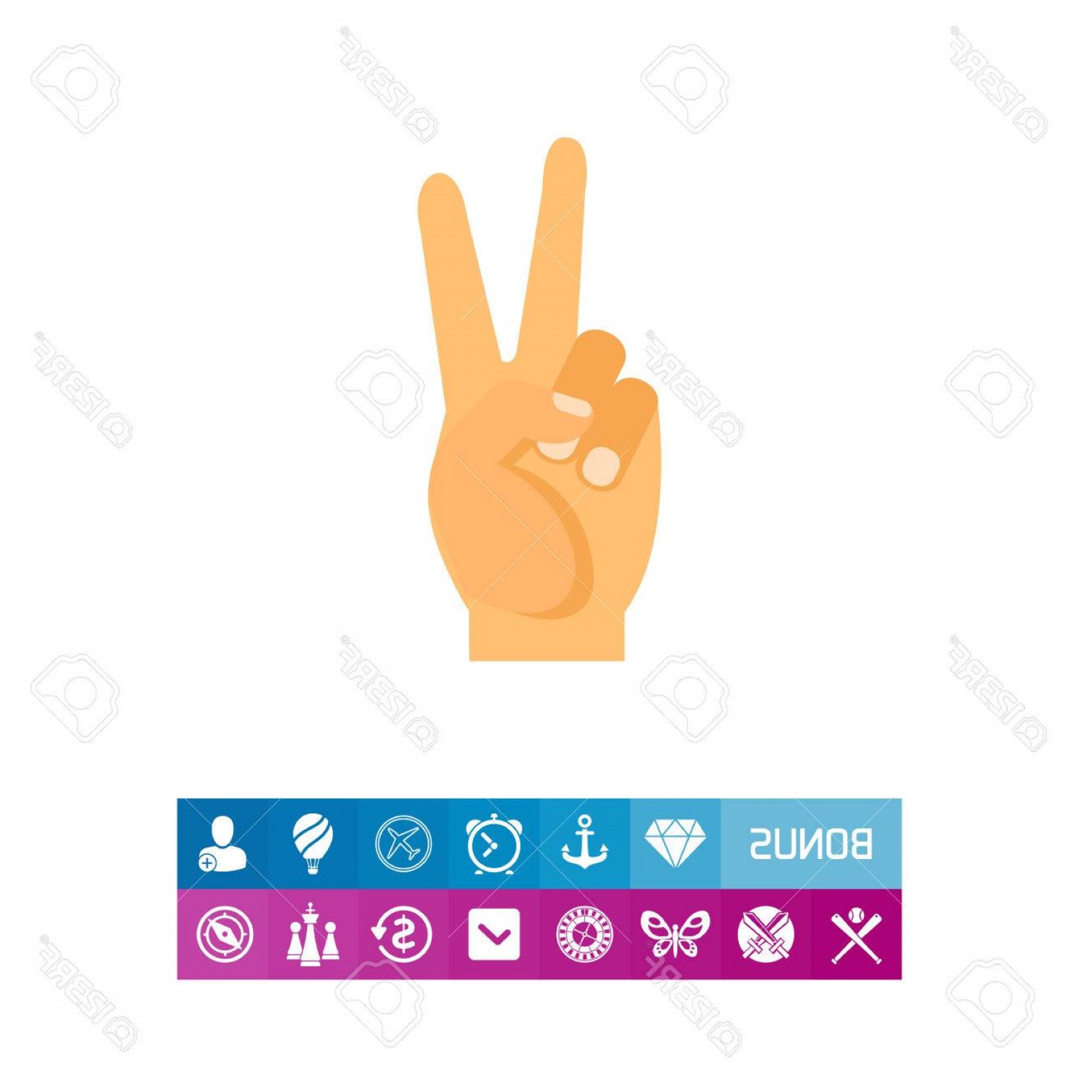 1560x1560 Photostock Vector Hand Showing Peace Sign Vector Icon Studiogrfx