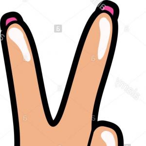 300x300 Beautiful Girl Makes Peace Sign Hands Vector Clipart Savoyuptown