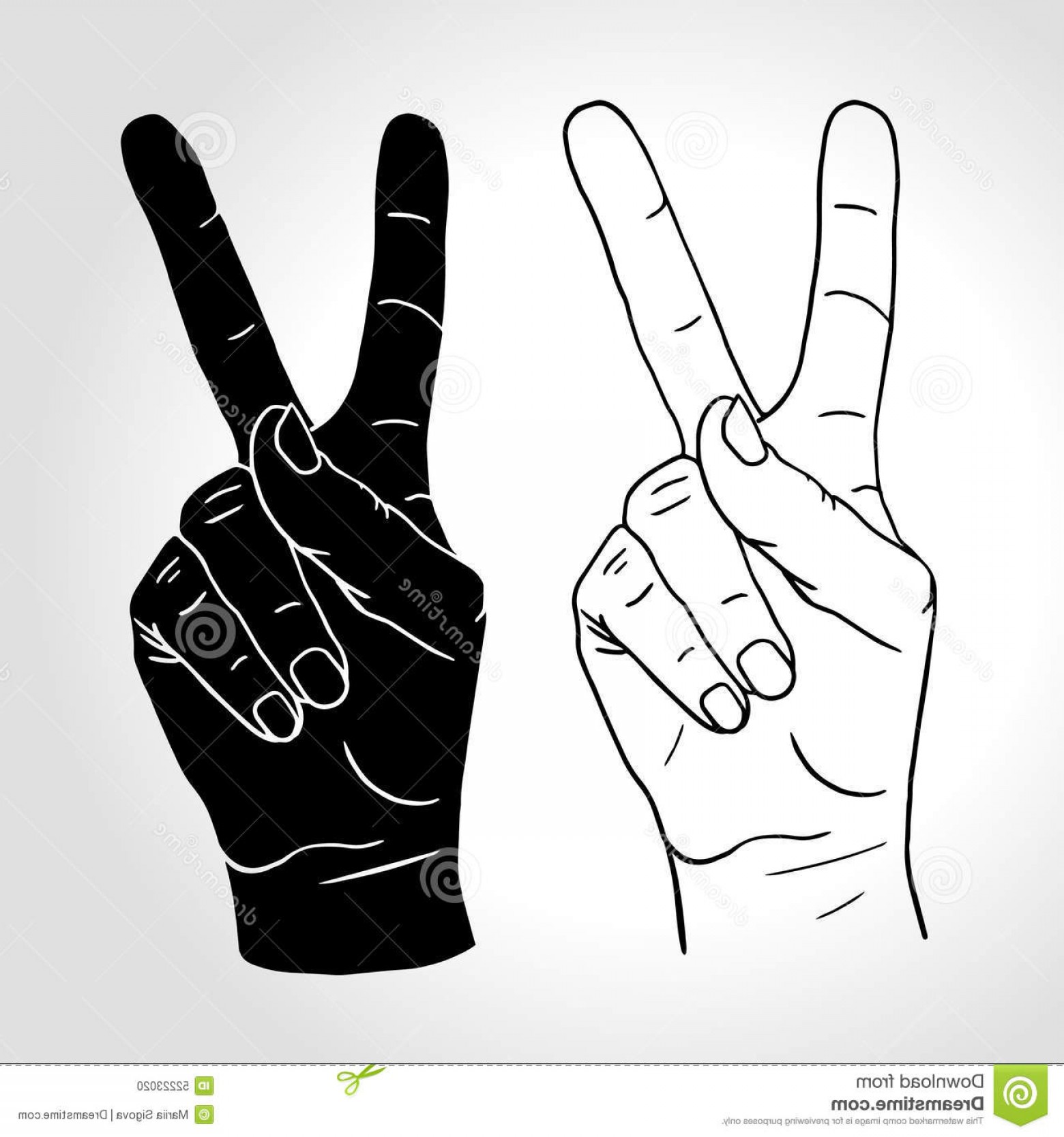 Рука 2 пальца вектор