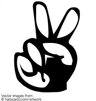 335x355 Download Peace Hand Sign Cartoon