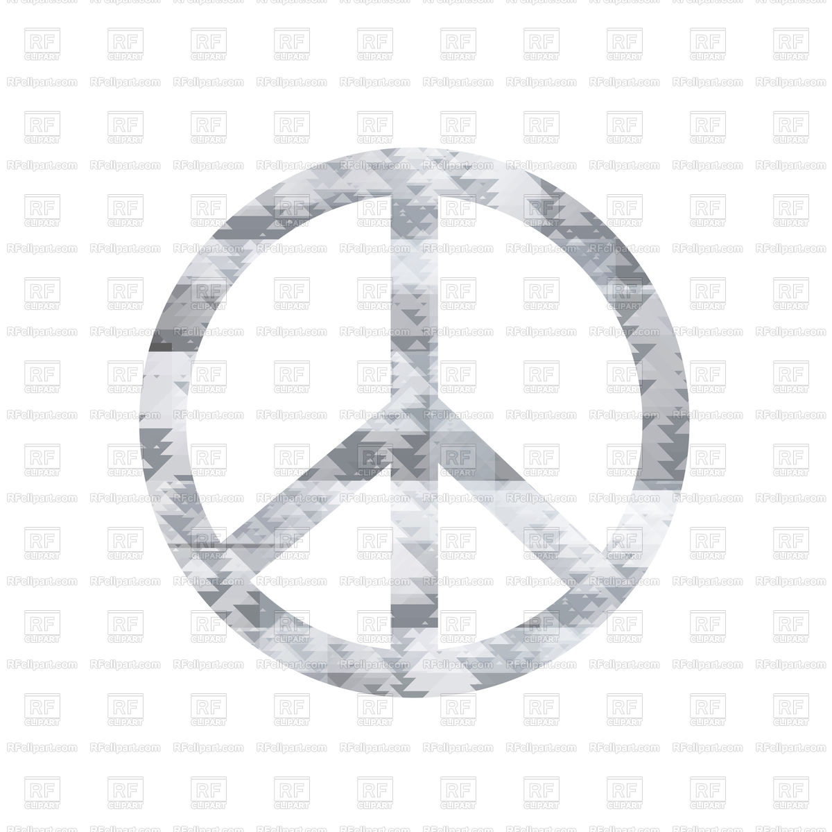 1200x1200 Grey Peace Sign Isolated On White Background Vector Image Of Signs