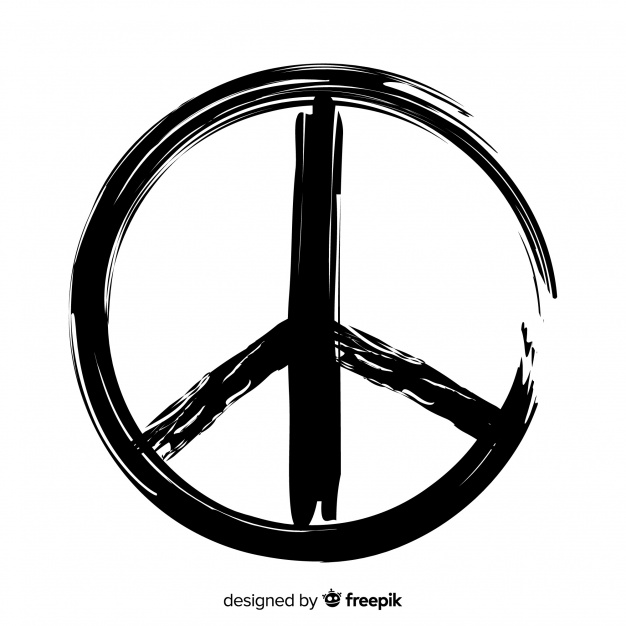626x626 Grunge Peace Sign Vector Free Download