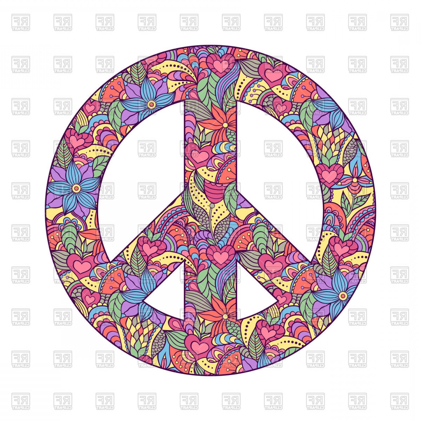 1440x1440 Hippy Peace Symbol Vector Clipart Catchsplace