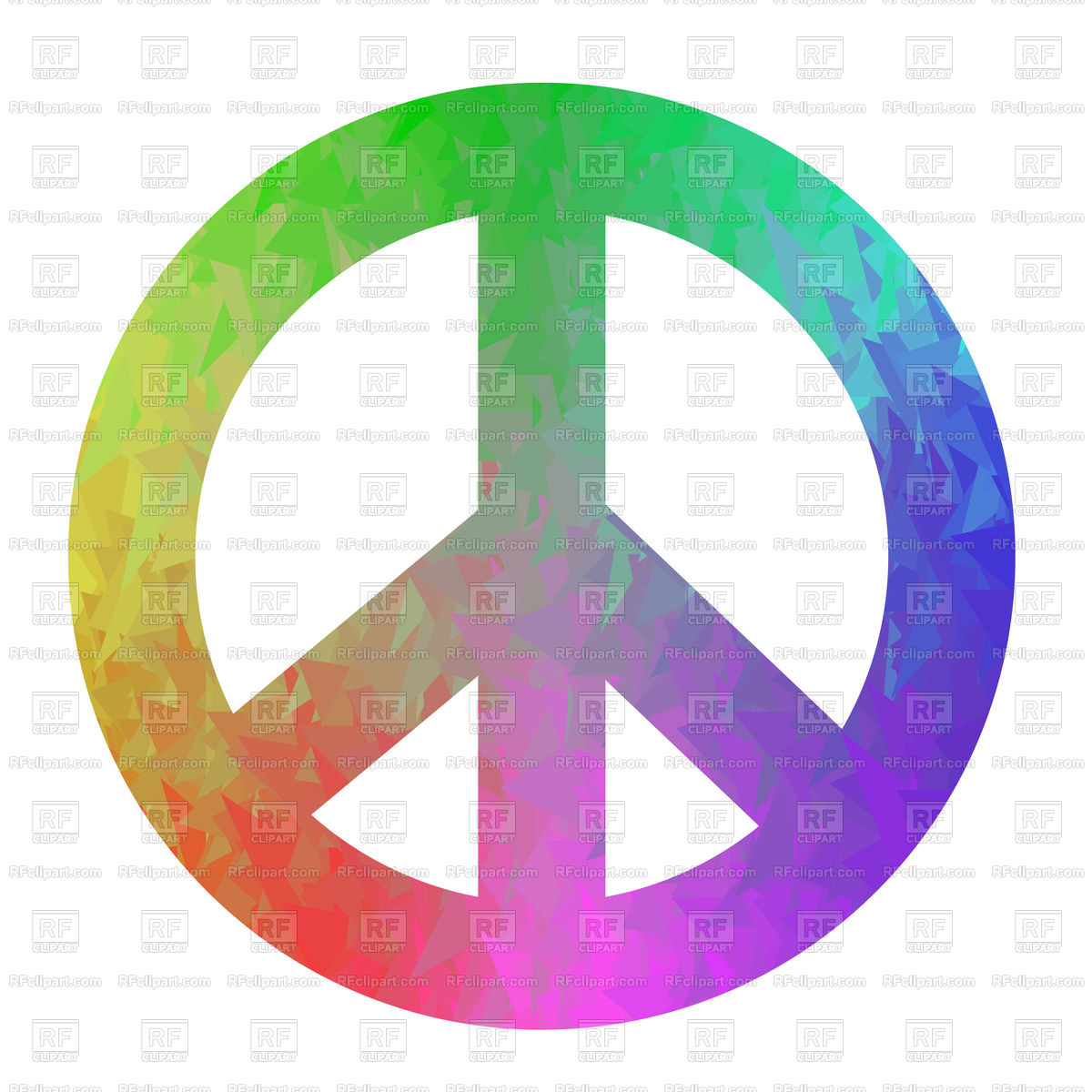 1200x1200 Colored Peace Sign Isolated On White Background Vector Image