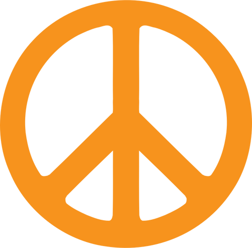 500x492 Yellow Peace Sign Vector Drawing