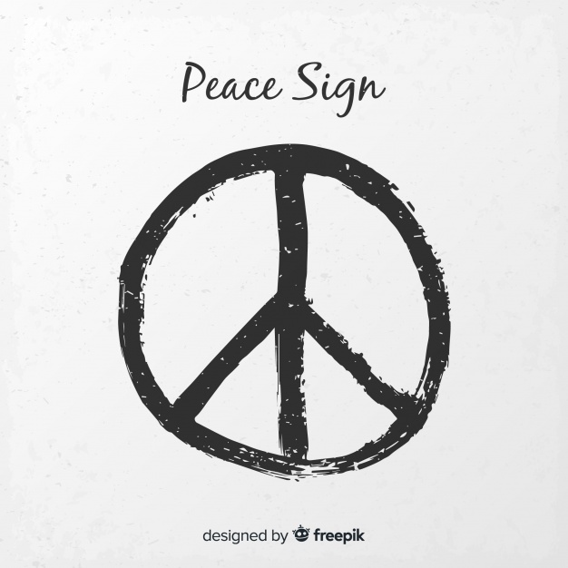 626x626 Modern Peace Symbol With Grunge Style Vector Free Download