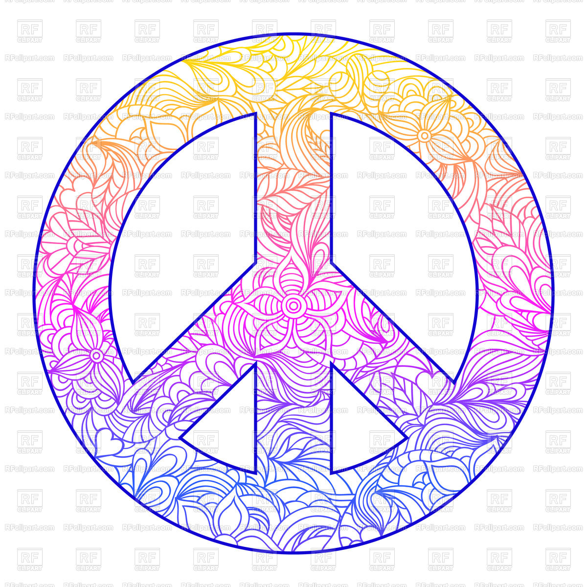 1200x1200 Cute Floral Peace Symbol Vector Image Of Signs, Symbols, Maps