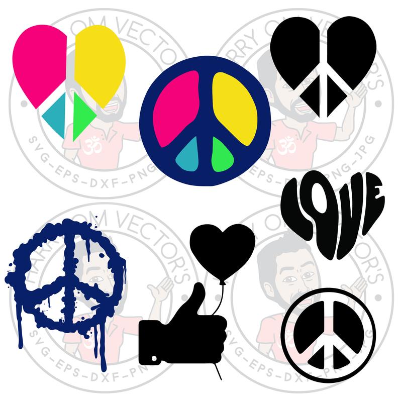 794x794 Peace Love Vectors Groovy Peace Vector Love Thumb Up Etsy