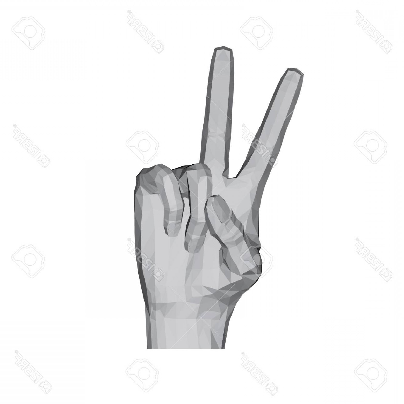 1560x1560 Photostock Vector D Polygonal Hand Two Thumbs Up Peace Vector