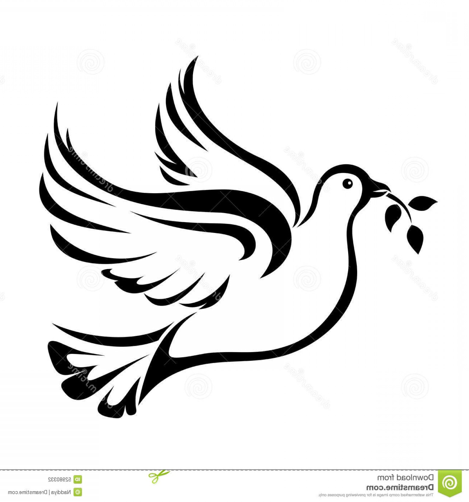 1560x1668 Stock Illustration Dove Symbol Peace Vector Black Silhouette