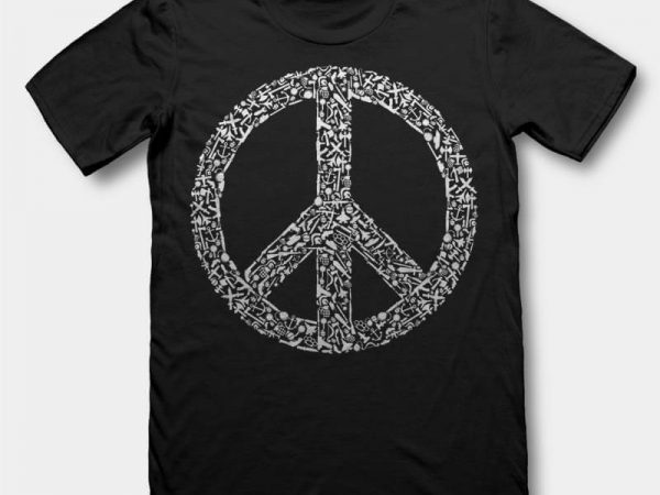 600x450 War Peace Vector T Shirt Design