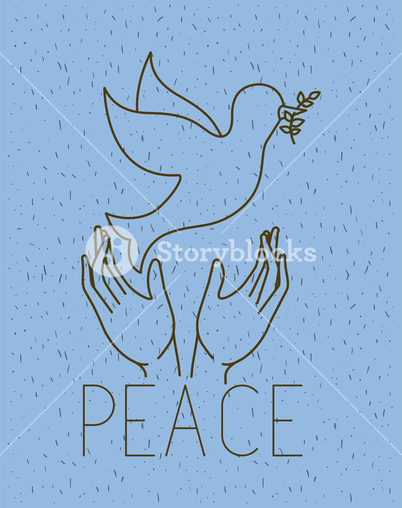 792x1000 Hands With Dove World Peace Vector Illustration Design Royalty
