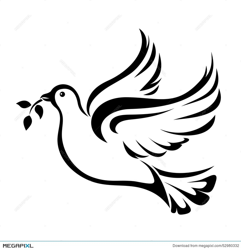 800x830 Dove Symbol Of Peace Vector Black Silhouette Illustration