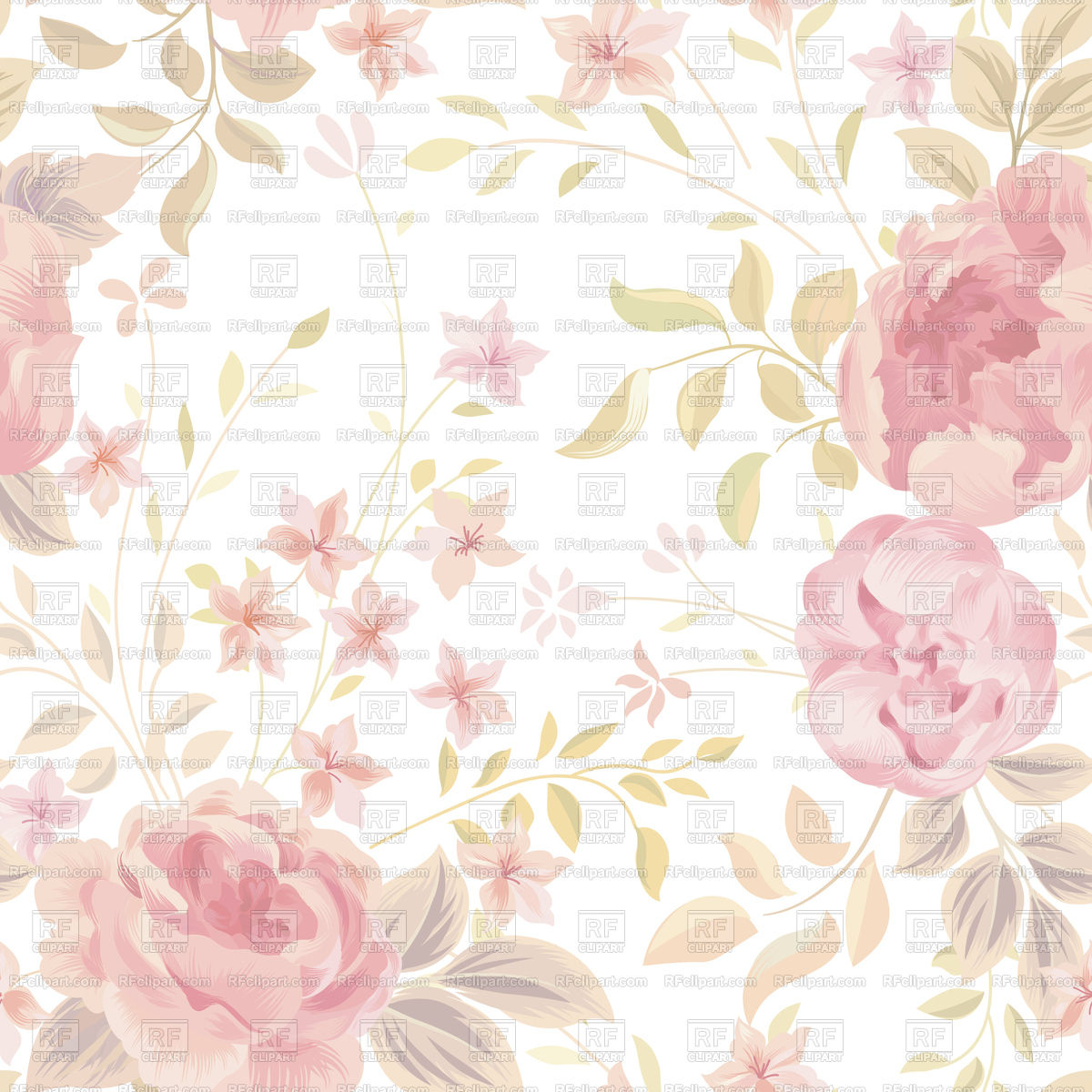 1200x1200 Floral Seamless Pink Background Vector Image Of Backgrounds