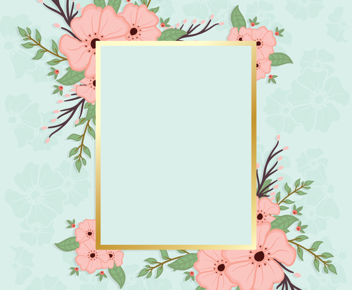 1136x936 Flower Frame Background Vector