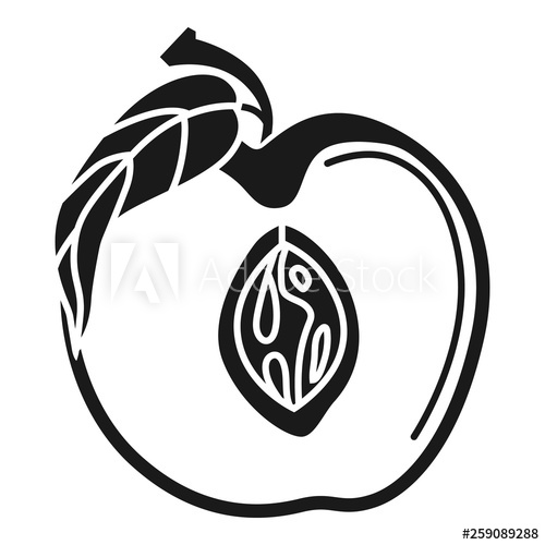 500x500 Half Peach Icon Simple Illustration Of Half Peach Vector Icon