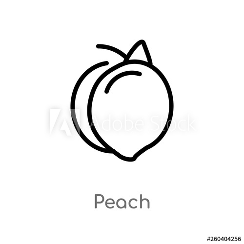 Outline Peach Vector Icon Isolated Black Simple Line Element 500x500 Outline Peach Vector Icon Isolated Black Simple Line Element