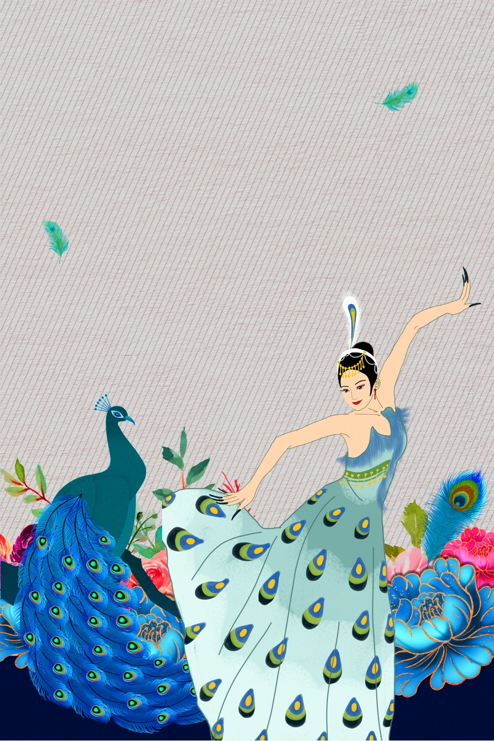 Peacock Dance Poster Background Material, Poster, Background 960x1440 Peacock Dance Poster Background Material, Poster, Background