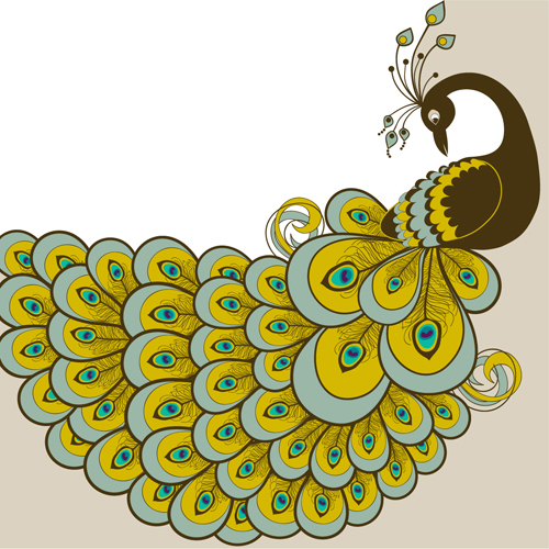 Peacock Vintage Styles Background Vector Free Download 500x500 Peacock Vintage Styles Background Vector Free Download