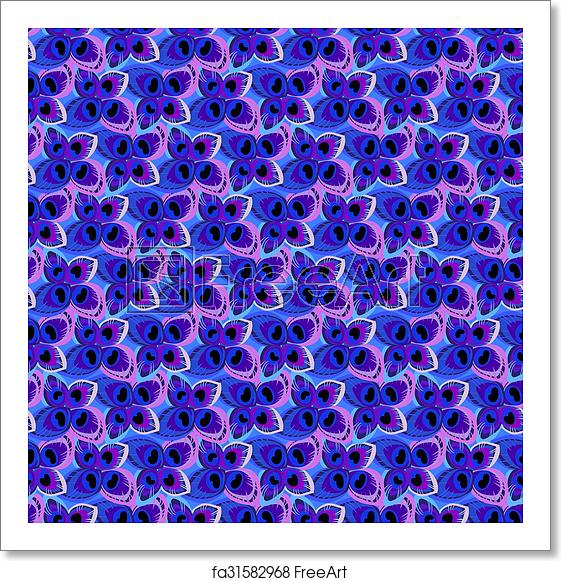 Free Art Print Of Seamless Blue Peacock Feather Vector Pattern 561x581 Free Art Print Of Seamless Blue Peacock Feather Vector Pattern