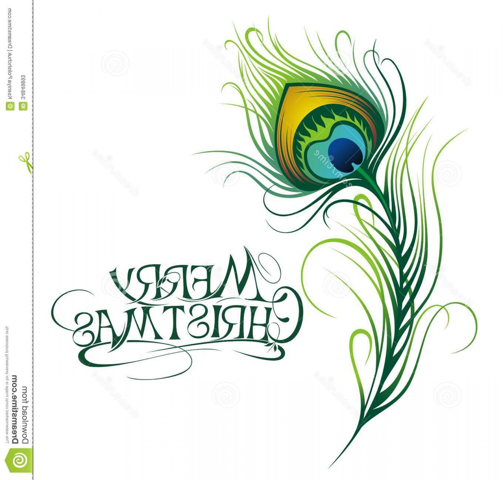 Stock Photos Vector Isolated Peacock Feather Merry Christmas Image 1633x1560 Stock Photos Vector Isolated Peacock Feather Merry Christmas Image