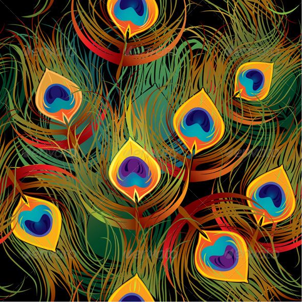 590x590 Seamless Pattern Peacock Feathers This Image Is A Vector