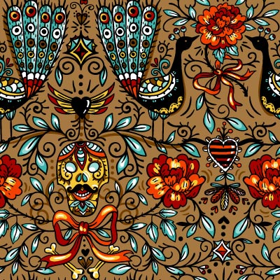 400x400 Vintage Peacock Pattern Vector Graphics Tshirt Factory