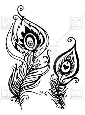 298x400 Beautiful Stylized Peacock Feather