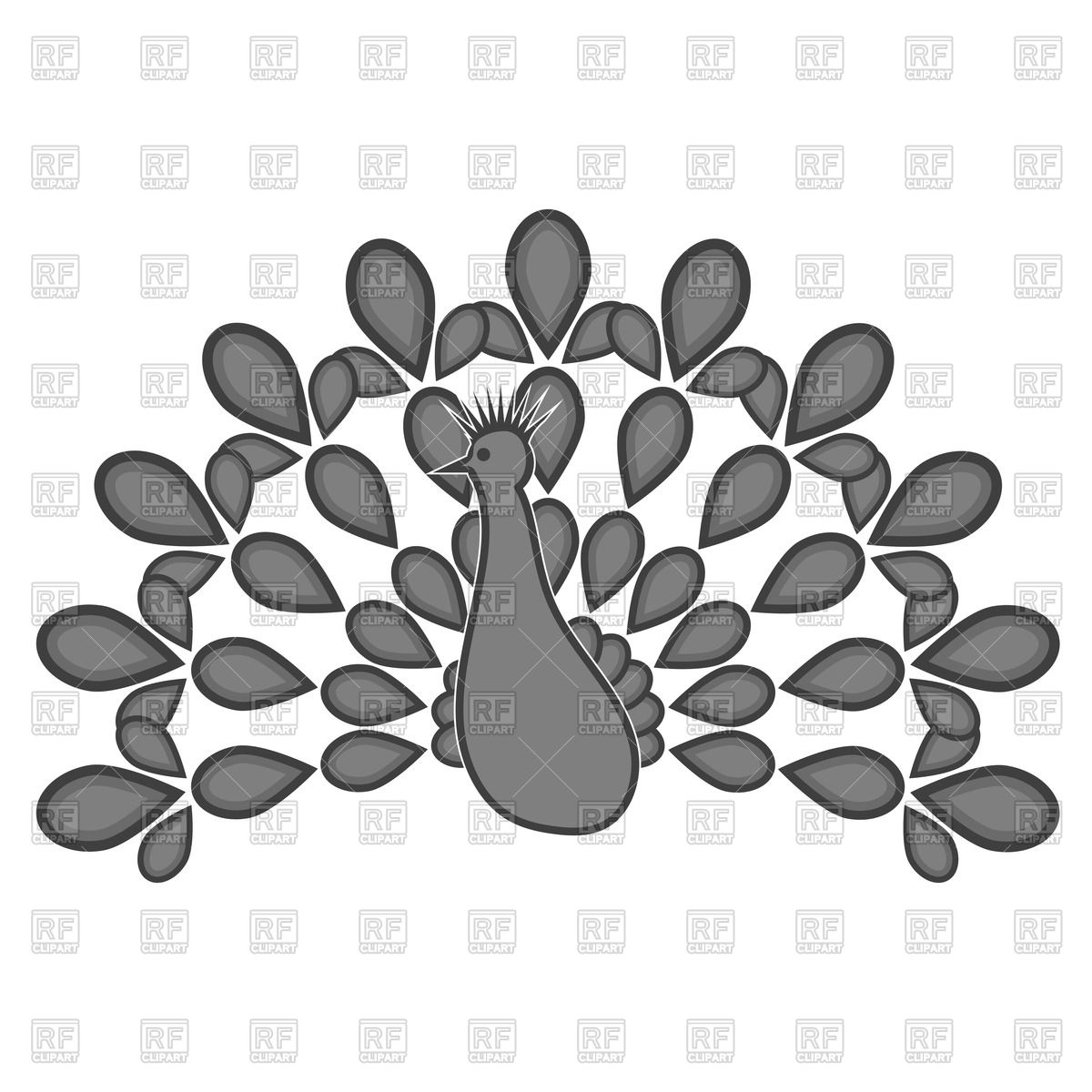 1200x1200 Silhouette Of Peacock Bird Vector Image Of Plants And Animals